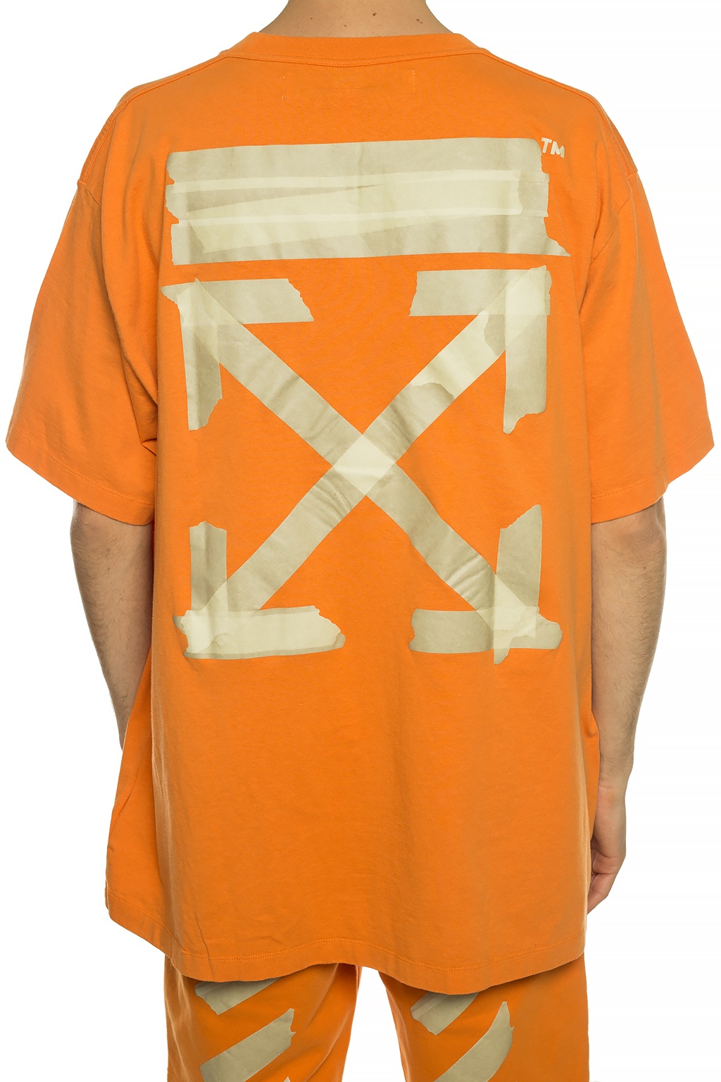 Orange off shop white tee